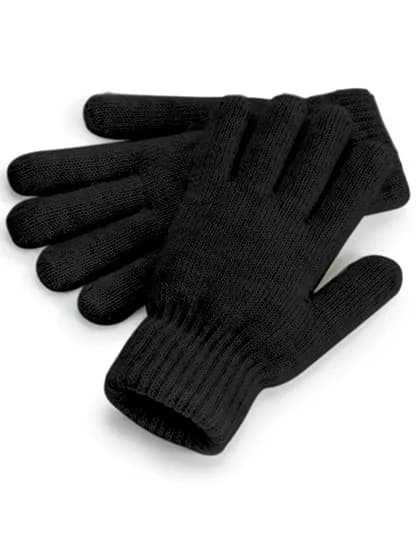 Cosy Ribbed Cuff Gloves - Black Marl