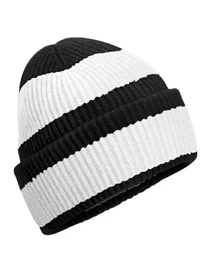 Colour Block Beanie - Black/Soft White