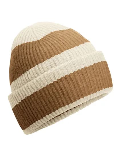Colour Block Beanie - Vanilla/Biscuit