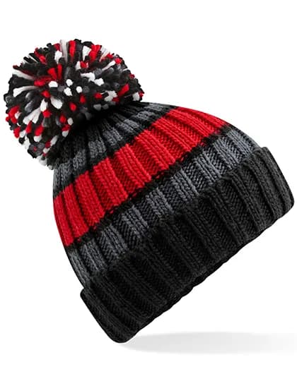 Hygge Striped Beanie - Black Cherry