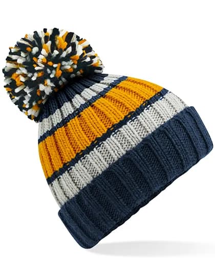 Hygge Striped Beanie - Dijon Blue