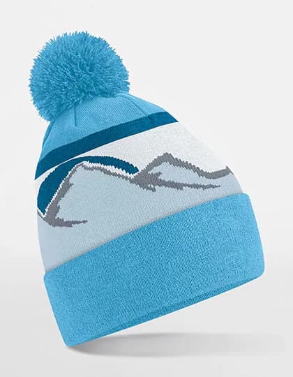 Mountain Peaks Pom Pom Beanie - Glacier Peaks