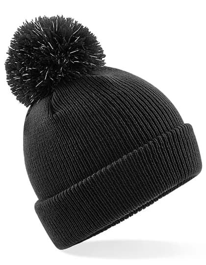 Junior Reflective Bobble Beanie - Black