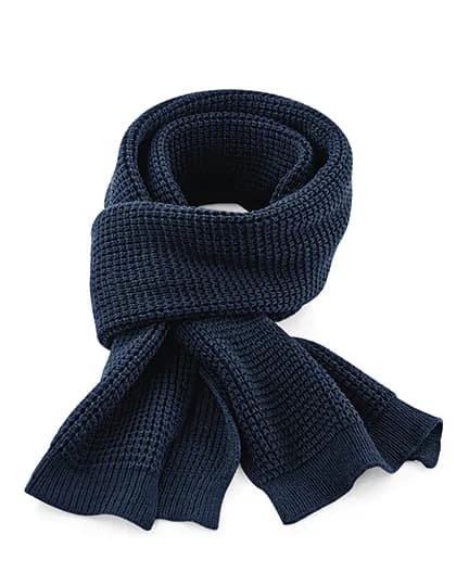 Classic Waffle Knit Scarf - French Navy