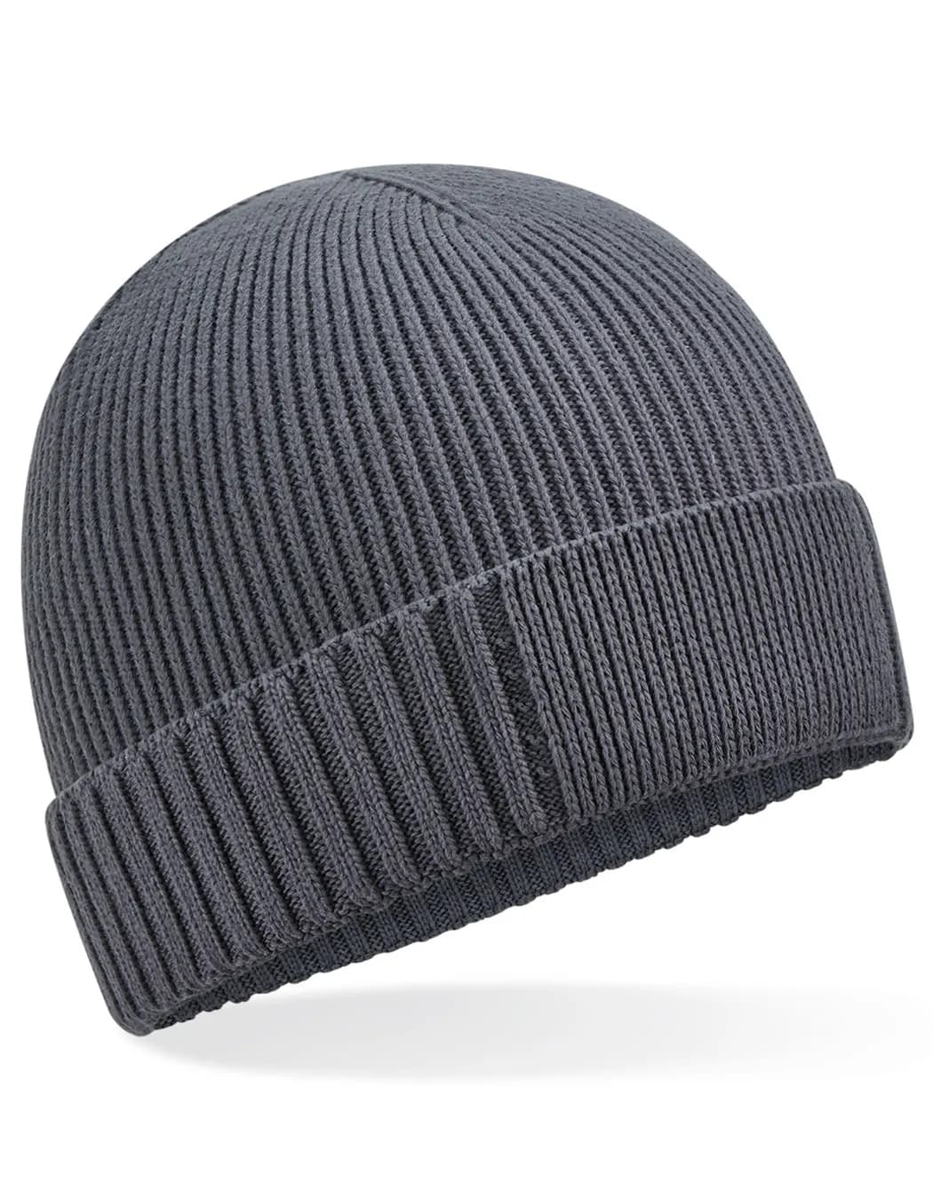 Organic Cotton Engineered Patch Beanie - Graphite Grey