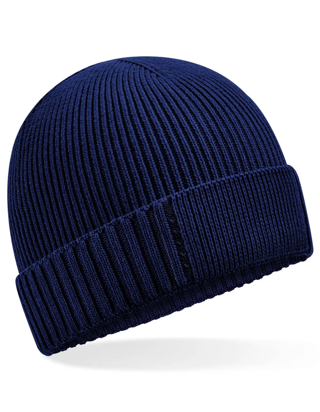 Organic Cotton Engineered Patch Beanie - Oxford Navy