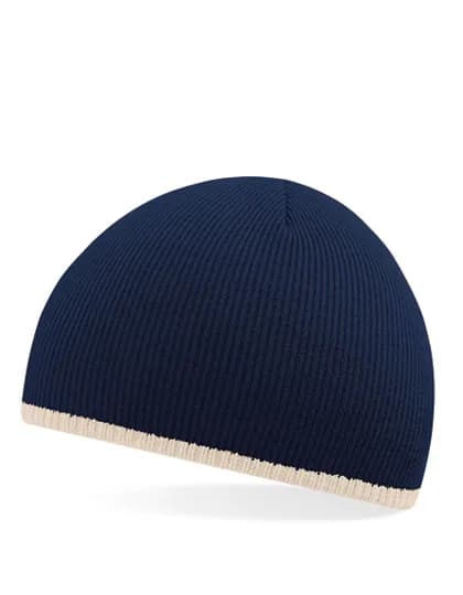 Two-Tone Pull-On Beanie - French Navy/Stone