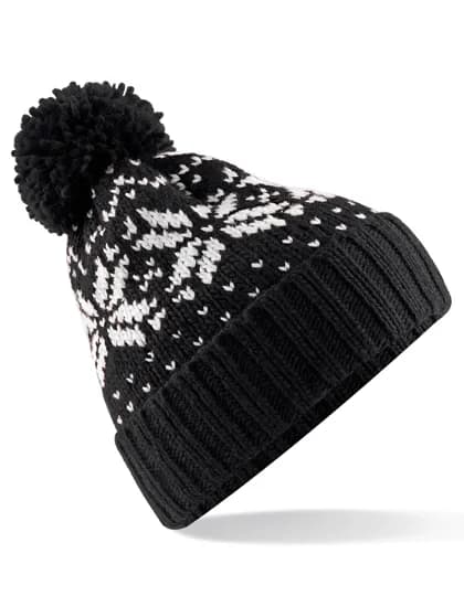 Fair Isle Snowstar® Beanie - Black/White