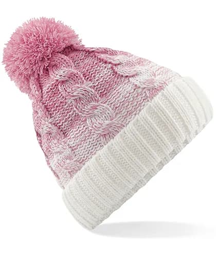 Ombré Beanie - Dusky Pink/Off White