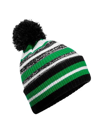 Multi-Sport Fan Beanie - Black/Kelly Green/White