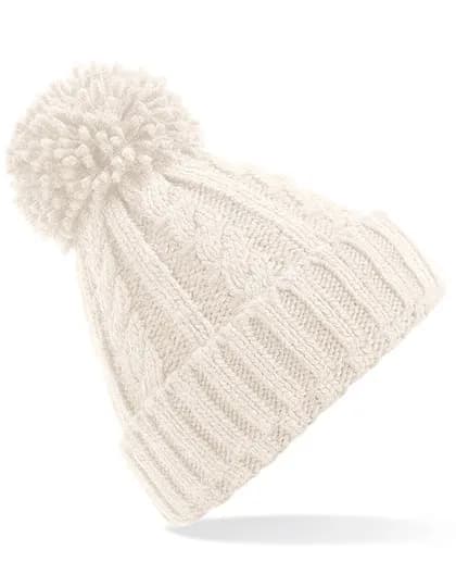 Cable Knit Melange Beanie - Oatmeal