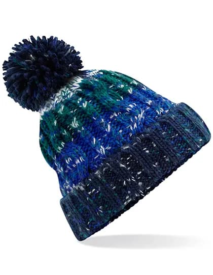 Corkscrew Pom Pom Beanie - Alpine Blues