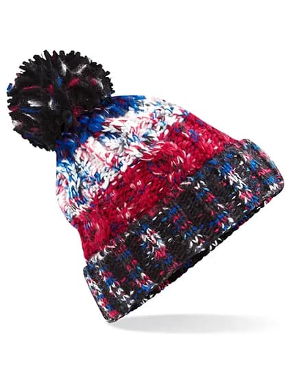 Corkscrew Pom Pom Beanie - Black Jacks