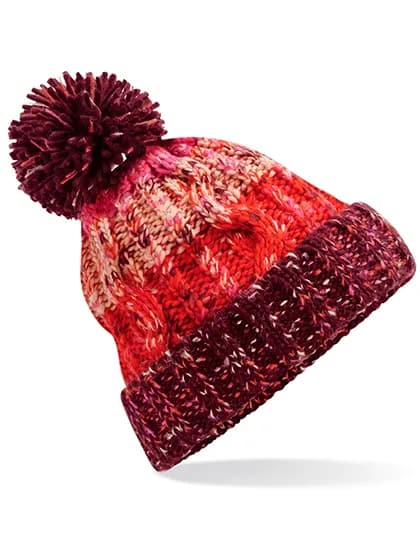 Corkscrew Pom Pom Beanie - Cherry Sherbet