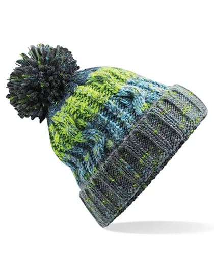 Corkscrew Pom Pom Beanie - Electric Grey