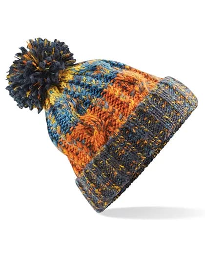 Corkscrew Pom Pom Beanie - Retro Blues