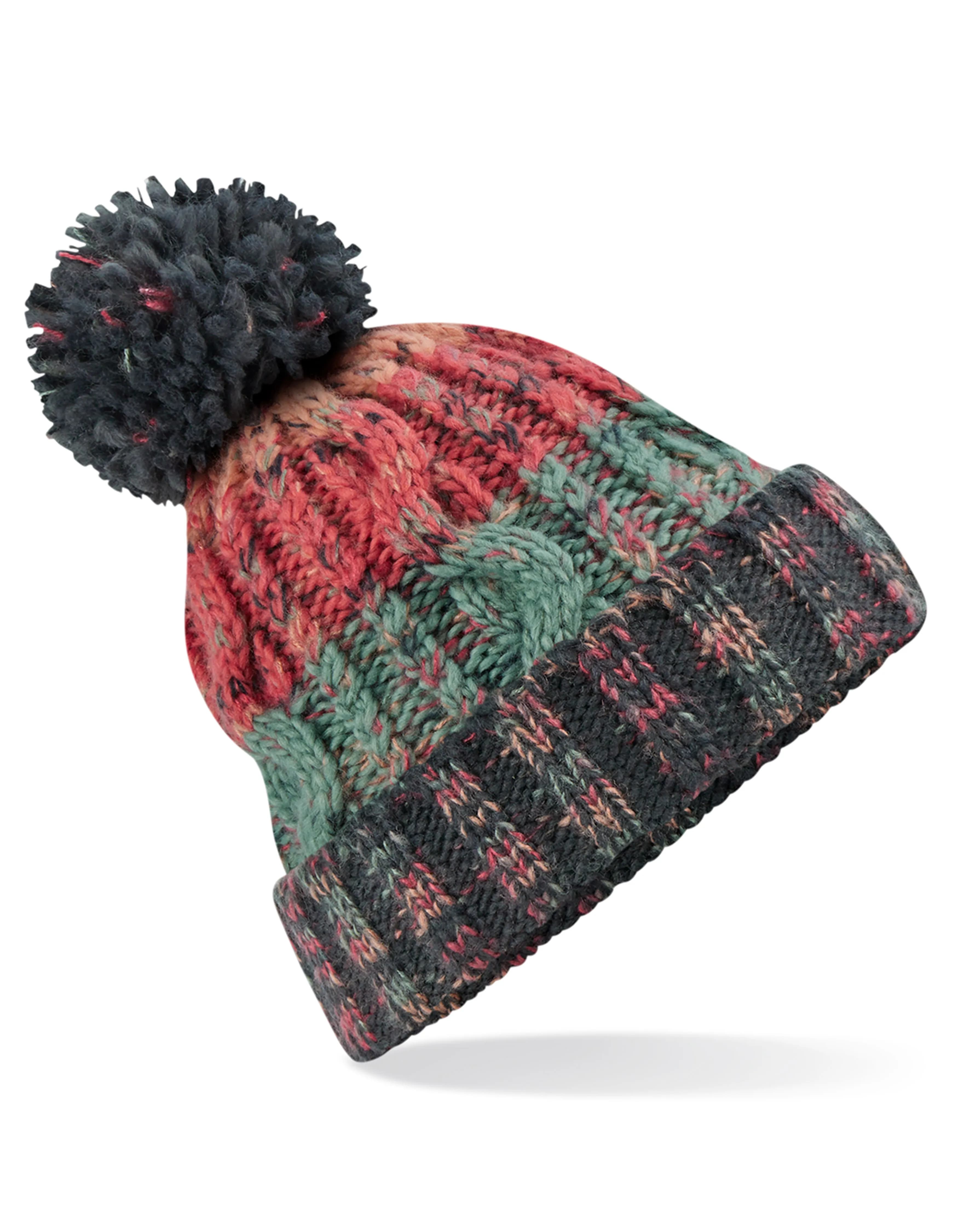 Corkscrew Pom Pom Beanie - Watermelon Breeze
