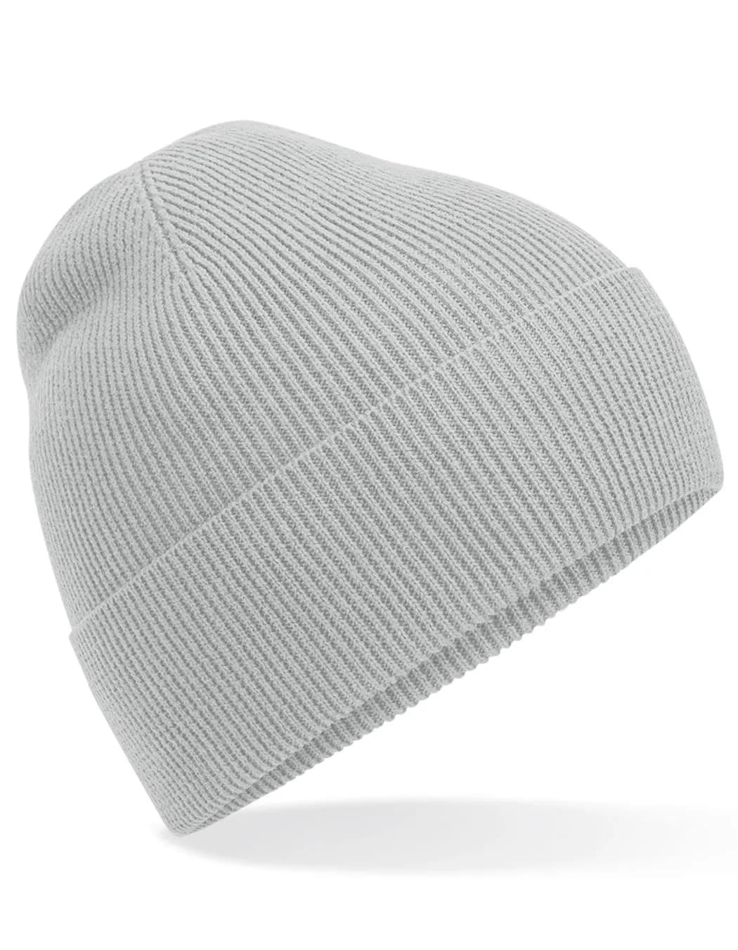 Organic Cotton Fine Knit Beanie - Light Grey