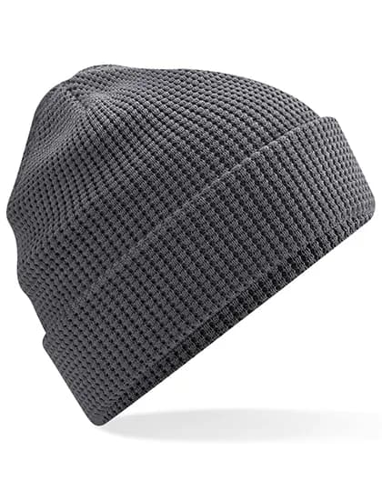 Organic Cotton Waffle Beanie - Graphite Grey
