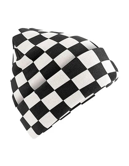 Checkerboard Beanie - Black/Soft White