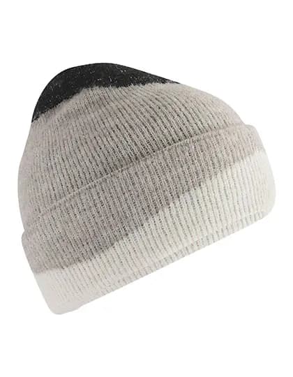 Soft Wave Beanie - Black/Light Grey/Soft White