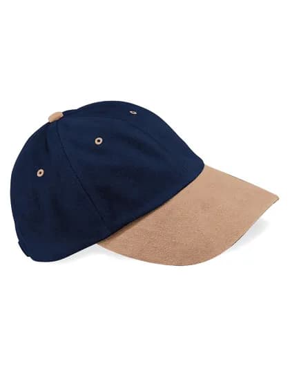 Low Profile Heavy Brushed Cotton Cap - French Navy/Taupe