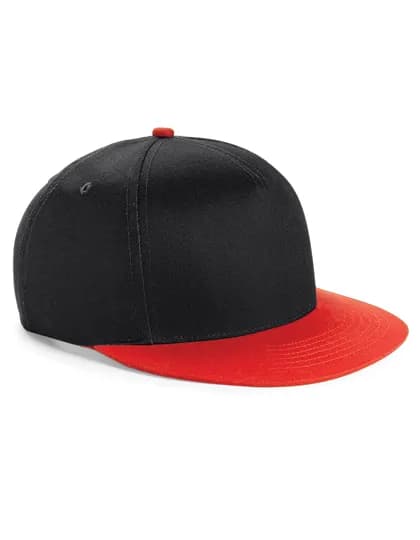 Youth Size Snapback - Black/Bright Red