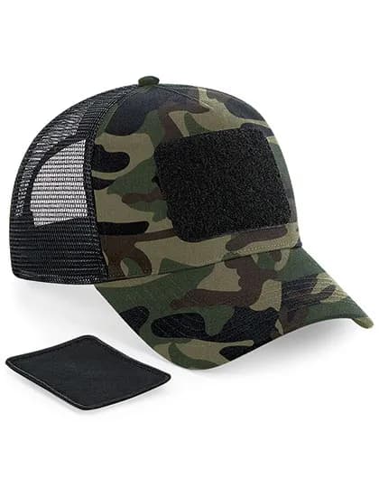 Removable Patch Snapback Trucker - Jungle Camo
