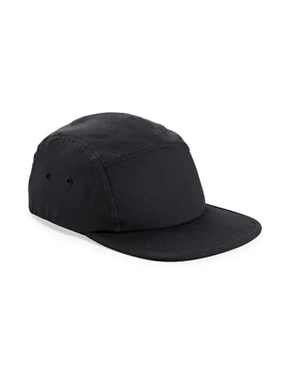 Canvas 5 Panel Camper Cap - Black