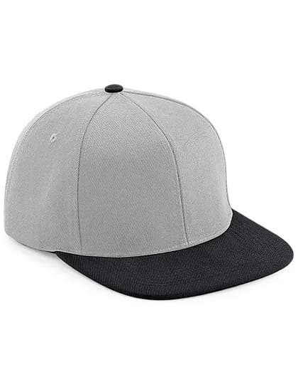 Original Flat Peak 6 Panel Snapback Cap - Grey/Black