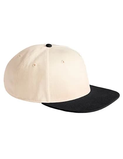 Contrast Flat Peak 6 Panel Cap - Natural/Black