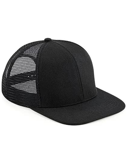 Original Flat Peak 6 Panel Trucker Cap - Black/Black