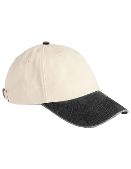 Contrast Peak Low Profile Vintage Cap - Natural/Vintage Black
