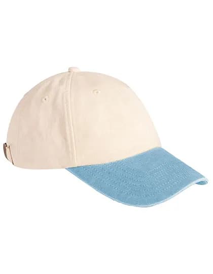 Contrast Peak Low Profile Vintage Cap - Natural/Vintage Light Blue