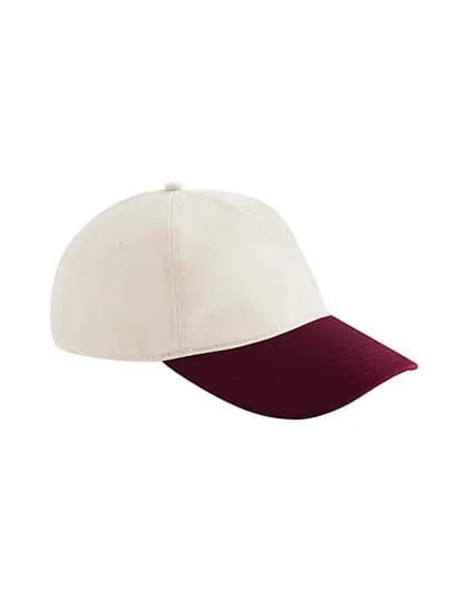 Contrast Peak Leisure Cap - Natural/Burgundy