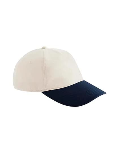 Contrast Peak Leisure Cap - Natural/French Navy