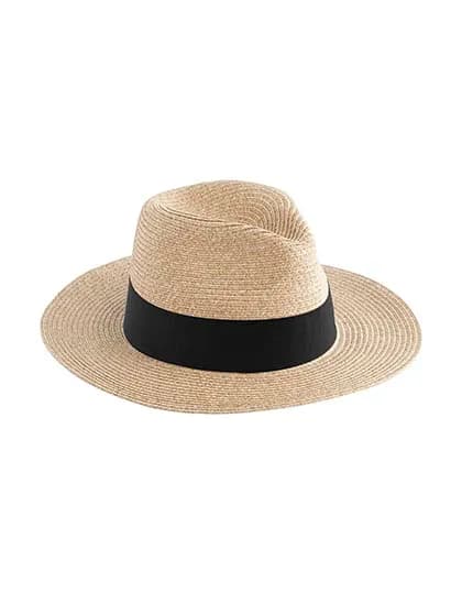 Straw Fedora - Natural/Black