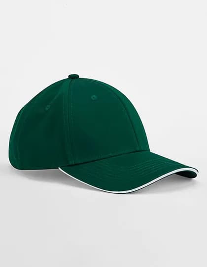 EarthAware® Classic Organic Cotton 6 Panel Cap - Sandwich Peak - Bottle Green/White