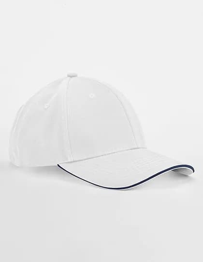 EarthAware® Classic Organic Cotton 6 Panel Cap - Sandwich Peak - White/French Navy