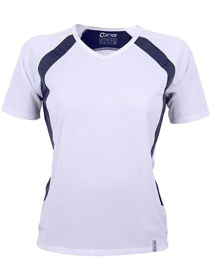 Ladies´ Pace Tech Tee - White/Navy