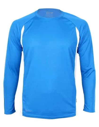 Racer Long Sleeve Tech Tee - Royal Blue/White