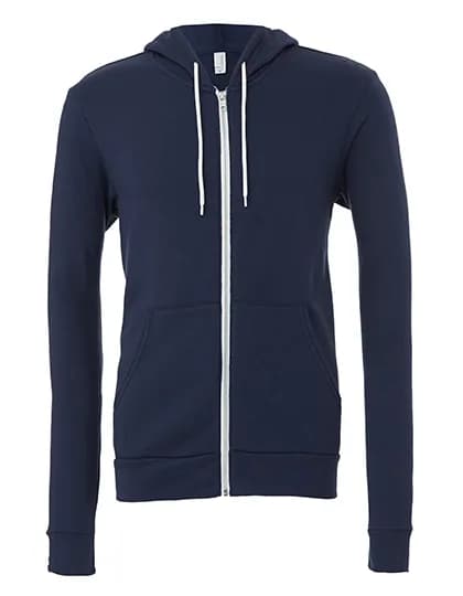 Unisex Poly-Cotton Fleece Full-Zip Hoodie - Navy