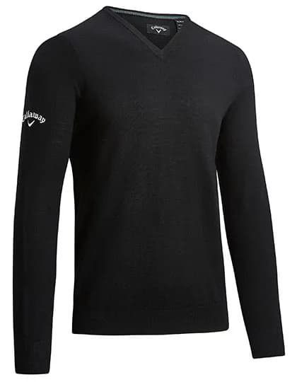 Men´s V-Neck Merino Sweater - Black Onyx