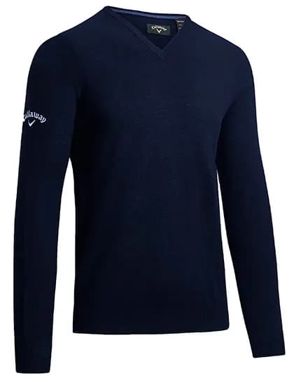 Men´s V-Neck Merino Sweater - Dark Navy