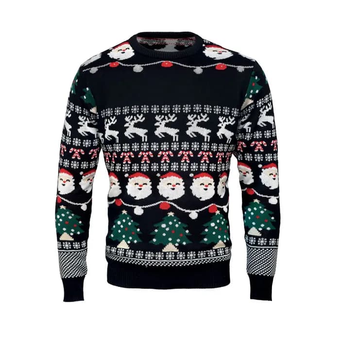 Weihnachts-LED-Pullover L/XL - SHAMIS LARGE - Schwarz