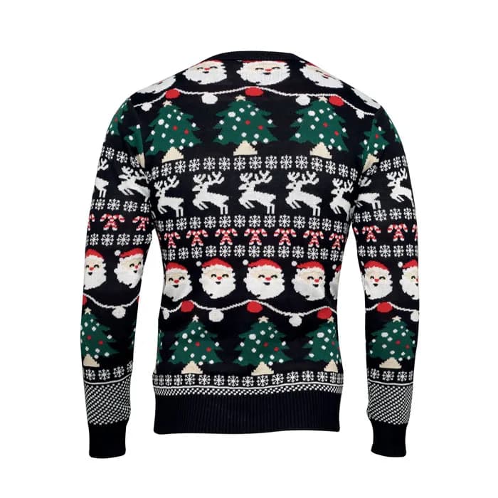 Weihnachts-LED-Pullover L/XL - SHAMIS LARGE - Schwarz