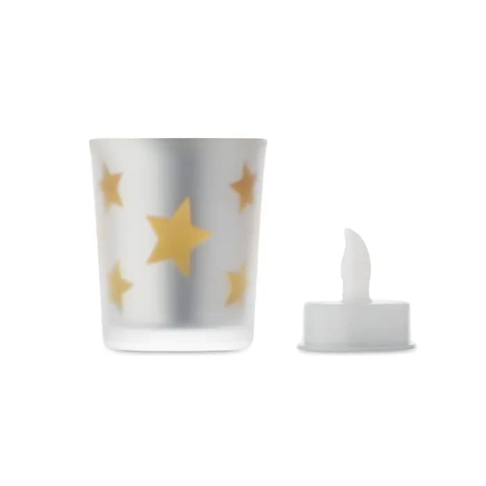 LED-Teelicht im Glashalter - LANDLE - Golden