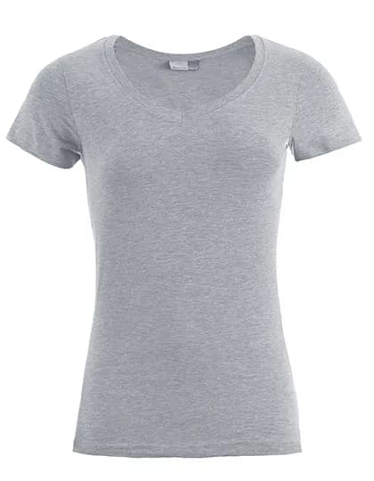 Women´s Slim Fit V-Neck-T - Sports Grey (Heather)