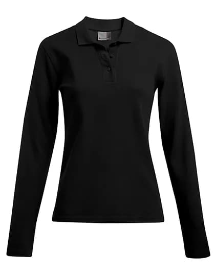 Women´s Heavy Polo Long Sleeve - Black