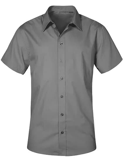 Men´s Poplin Shirt Short Sleeve - Steel Grey (Solid)